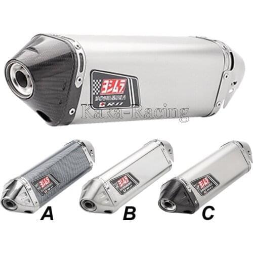 440mm Inlet 51mm Universal Motorcycle Exhaust Muffler Pipe Yoshimura exhaust escape moto For Kawasaki Yamaha Honda KTM SUZUKI