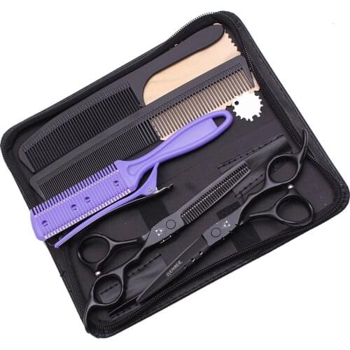 5.5 6.0 Barber Scissors 440C Professional Hairdressing Scissors Hair Thinning Shears Salon Hair Cutting Scissors Set 1010Hei-K-A