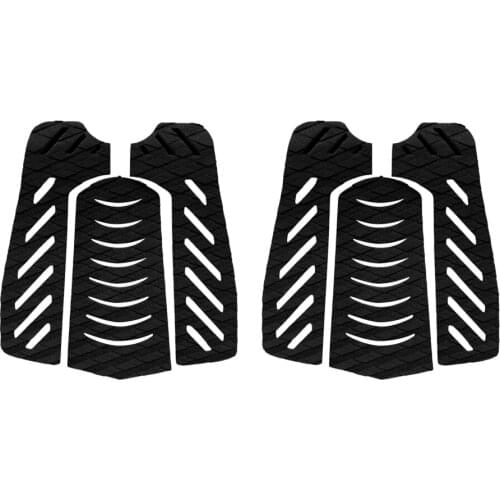 6 Pieces/ Set Anti-Slip Surfboard Traction Pad Tail Pad Deck Grips Black