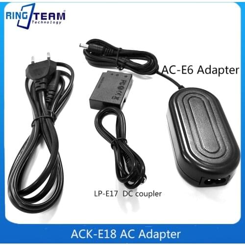 ACK-E18 AKE18 (LP-E17) Camera Power AC Adapter for Canon EOS RP 77D 200D 750D T6i T7i 760D T6s Kiss X8i 800D 850D 8000D