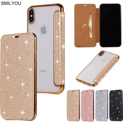 3D Glitter Wallet Case For iPhone X 8 Plus 5 5S 5E Case Sparkle Leather Bag For iPhone 6 6S 7 Plus XS Max Shockproof Cover Cases