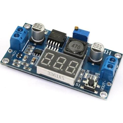 DC Buck Step Down Module LM2596 DC-DC 2A 4.0~40V To 1.25-37V Adjustable Voltage Regulator Circuit Board with LED Voltmeter