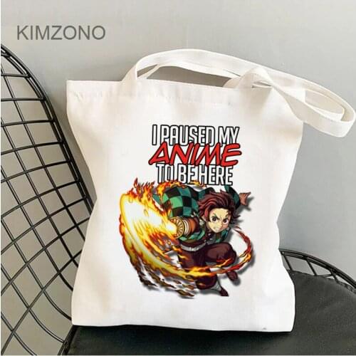 Demon Slayer shopping bag shopper cotton shopping canvas shopper eco bag cloth foldable sacolas