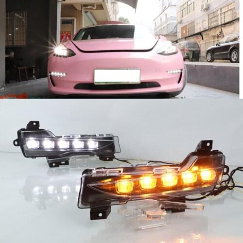 Dichromatic Streamer Turn Signal For Tesla Model 3 2018 2019 2020 Daytime Running Light