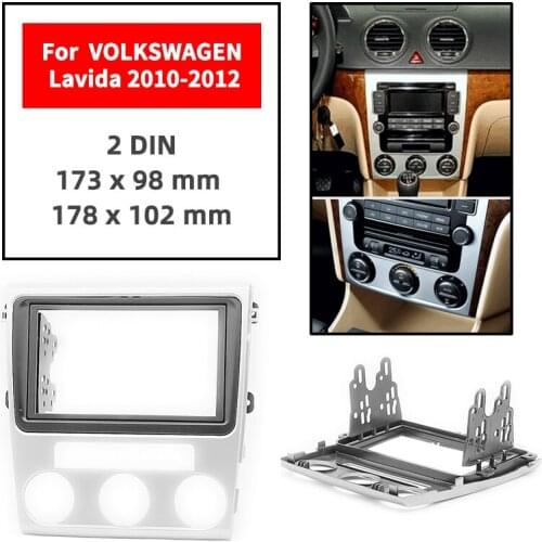 Double Din Radio Fascia for VOLKSWAGEN Lavida 2010-2012 Luxury Type Panel Dash Mount Installation Trim Kit Face Black Frame GPS