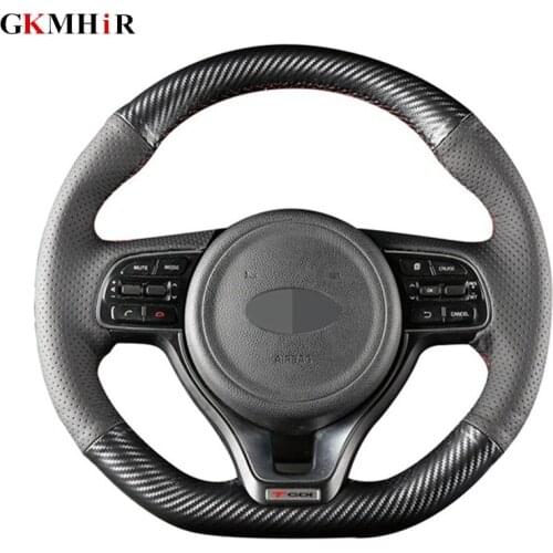 Artificial Leather Steering Wheel Cover Black Car Steering Wheel Cover for Kia K2 K3 Cerato KX3 K4 K5 Sport Tage KX5