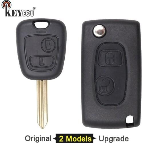 KEYECU for Peugeot SX9 Original / Modified Flip Remote Car Key Shell Case Blank Fob 2 Button