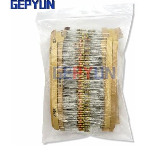 860pcs/lot Carbon Film Resistor Kit 1/4W 5% resistors assorted kit set 43values*20pcs Resistance 1R - 1M Ohm 0.25W resistor pack