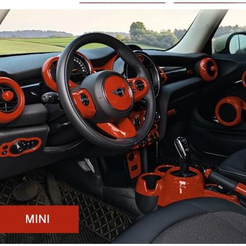 Car Window Lift Cover Door Speaker Decoration Steering Wheel Sticker For MINI COOPER ONE F55 F56 F57 Center Console Modification