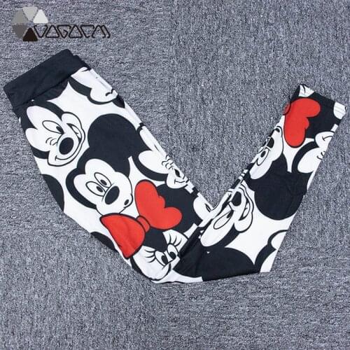 Seamless Leggings Women Push Up Tights Strech High Waist Mickey Mouse Digital Printed Fitness Sexy Pants Sport Pantalon Femme