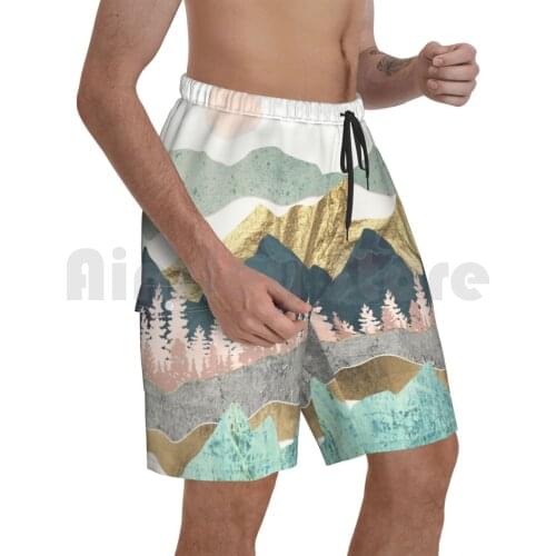 Summer Vista Beach Shorts Men Beach Pants Swim Trunks Summer Vista Season Landscape Nature Abstract Contemporary