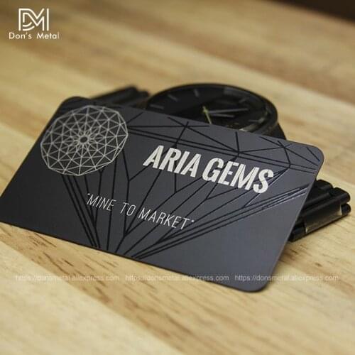 Personality black gold business card hollow stainless steel card metal membership card stainless steel business card