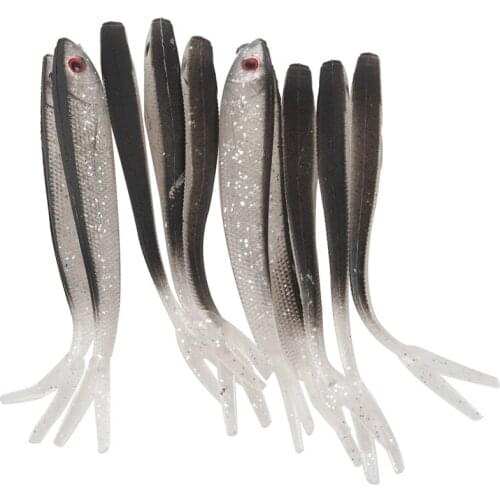 Soft Silicone Tiddler Bait Fishing Worm Fishing Saltwater Fish Lure New Grey