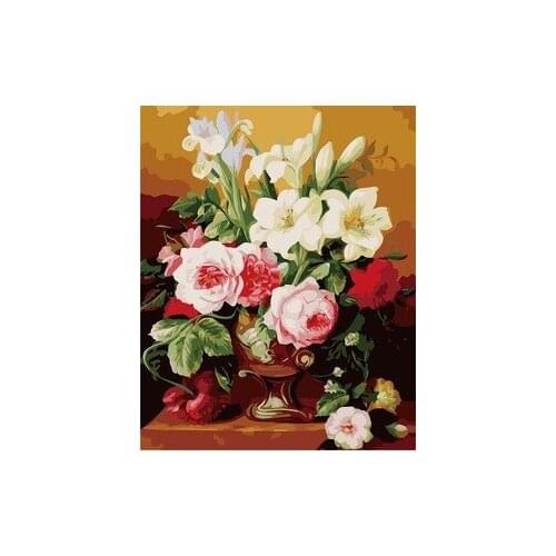 Frameless 40x50cm pictures on the wall DIY oil Coloring paint on canvas painting flower by numbers Aromatic XZ6895