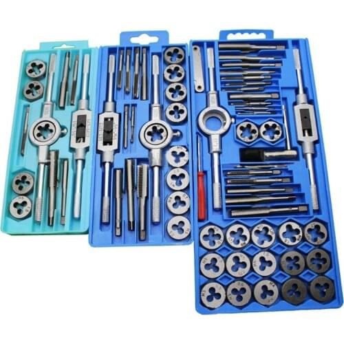 SHE.K Tap and Die Set M3-M12 Screw Thread Metric Plugs Taps & Tap Wrench 12pcs 20pcs 40pcs Alloy Steel Metric Tap Die Tools sets