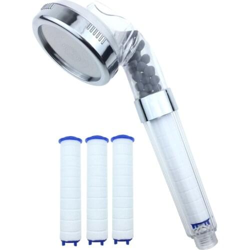 NewBath High Quality Shower Head High Pressure Boosting Water Saving Filter Balls Beads Utility Head With Negative Ion Activated