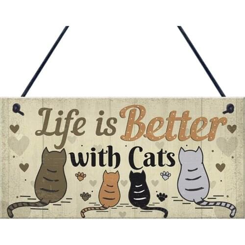 Wall Hanging Rectangular Wooden Pet Tag Dog Lovely Friendship Animal Sign Plaques Rustic Wall Decor Home Decoration 20MAR3