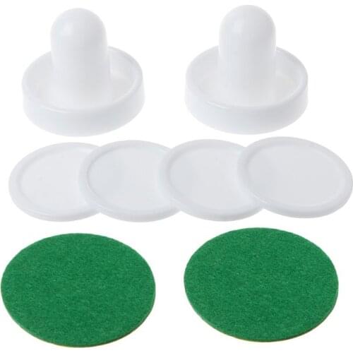 2021 New White Air Hockey Accessories 50mm Goalies & 60mm Puck Felt Pusher Mallet Adult Table Games Entertaining Toys