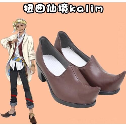 Game Twisted Wonderland Kalim Al-Asim Cosplay Shoes Boots Kalim Al-Asim Costume Props Custom Made Shoes