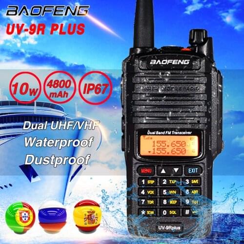 2020 10W high Power Baofeng UV-9R plus Walkie Talkie Waterproof Dual Band UHF VHF Hunting CB Ham Radio UV 9R plus Two Way Radio