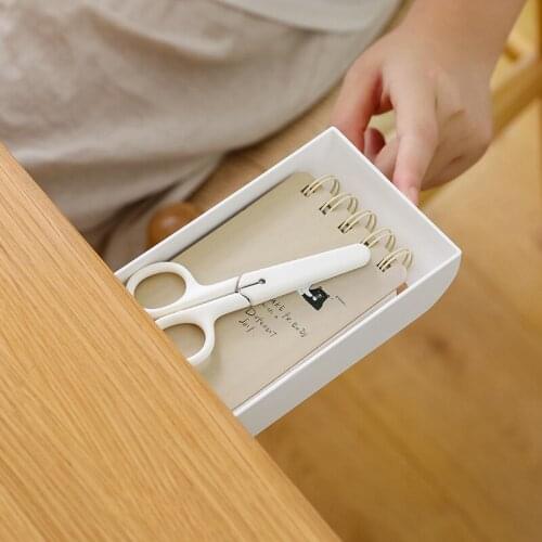 Self-adhesive Storage Box, Drawer, Remote Control Key For Pen Under The Desk, Hidden And Fixed Space Saving Storage Bo