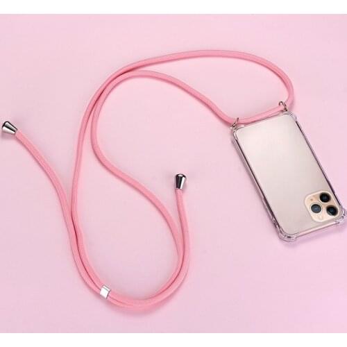 Luxury Lanyard Silicone Phone Case For iPhone 12 11 Pro Max SE XSmax XR XS X 8 7 6s 6 Plus Ultra-thin Necklace Rope Cover Coque