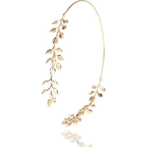 New retro baroque tiara headband Gold-color jewelry leaves Bridal hair accessories Head Band accessoire Cheveux Mariage