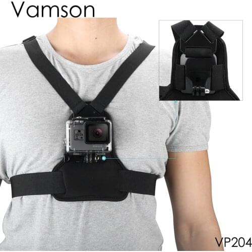 Vamson for SJCAM Accessories Elastic Body Harness Strap Chest Strap Mount for EKEN for Yi Camera VP204