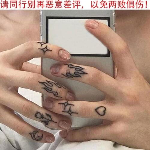 Waterproof Temporary Tattoo Sticker Flame Love Heart Flower Star Element Body Art Fake Tatto Flash Tatoo for Men Women