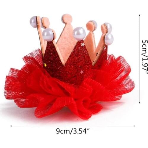 Cute Lace Princess Crown Dog Cat Pet Hair Clip Hairpins Kitten Puppy Photography Headdress Birthday Party Decor