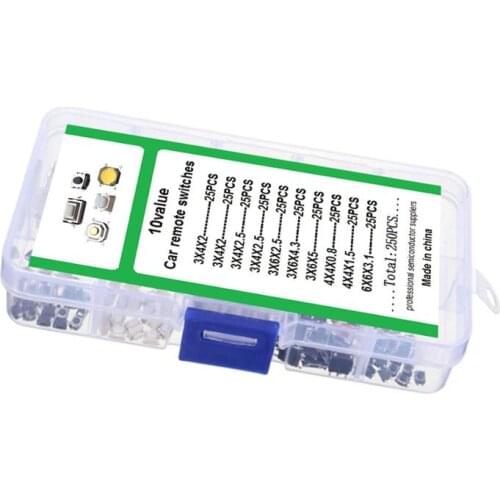 10 models 250 pcs Tactile Push Button Switch Micro Switch Car remote control button switches