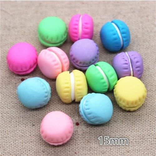 10pcs 15mm Mix Colors Kawaii Clay Macaron Handmade Miniature Food Art Supply DIY Craft Decoration