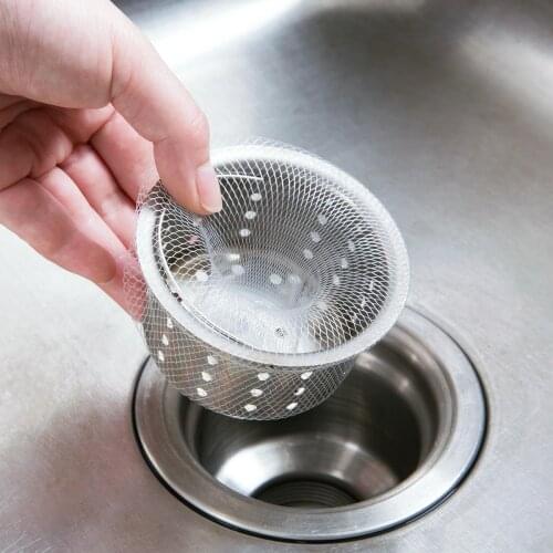 100pcs Kitchen Bathroom Hair Prevent Sink Colanders Strainers Tools Shower Drain Cover Net Mesh Filter Bag Net Strainer Reusable