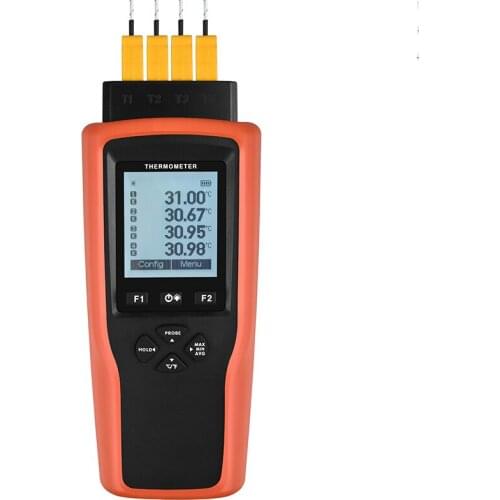 LCD Screen K-Type Probe Four Channel High Accuracy Thermometer