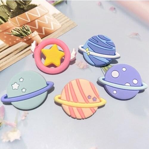 40Pcs/set Mixed Universe Planet Star Patch Flatback Scrapbook Hairband Clip Ornament Refrigerator Magnet Craft Phone Case Supply