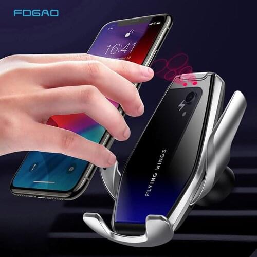 15W Wireless Car Charger Automatic Clamping Fast Charging For iPhone 12 11 XS XR X 8 Sensor Phone Holder for Samsung S20 S10 S9