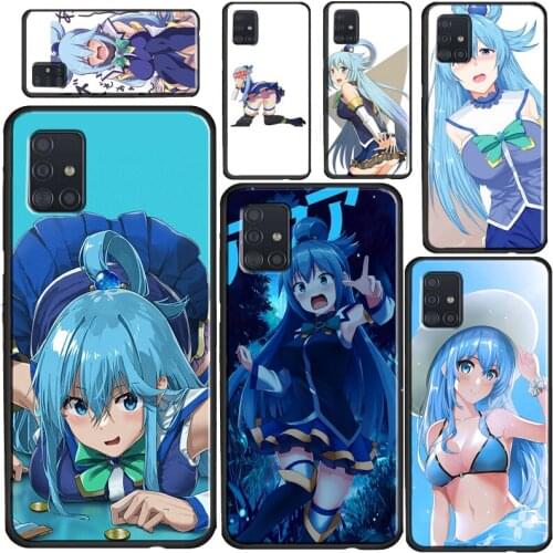 Cute aqua konosuba anime girl Phone Case For Samsung A72 A52 A42 A32 A12 A10 A20S A30 A50 A70 A20e A21S A11 A41 A51 A71