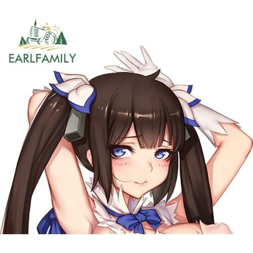 EARLFAMILY 13cm x 9.2cm for DanMachi Hestia Windows Waterproof Car Sticker Cartoon Decal Anime Surfboard Refrigerator Graphics