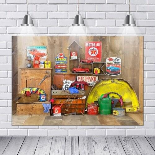 Photography Backdrops Mechanic Tools Shed Motor Car Garage Custom Photo Studio Backdrop Background Banner Vinyl