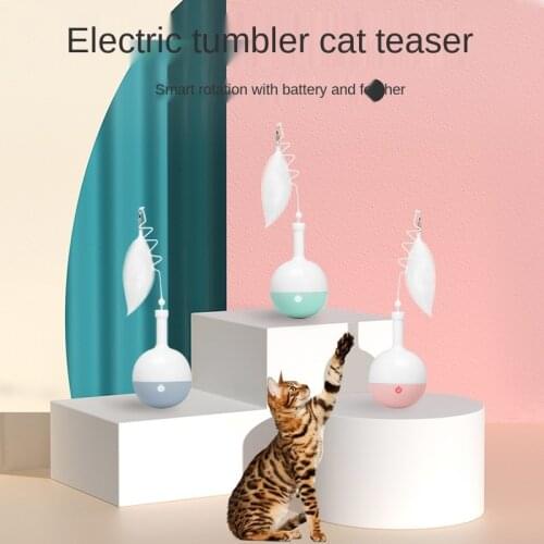 Cat Toy Electric Cat Self-healing Tumbler Automatic Funny Cat Ball Kitten Interactive Balance Car Chasing Feather Toy