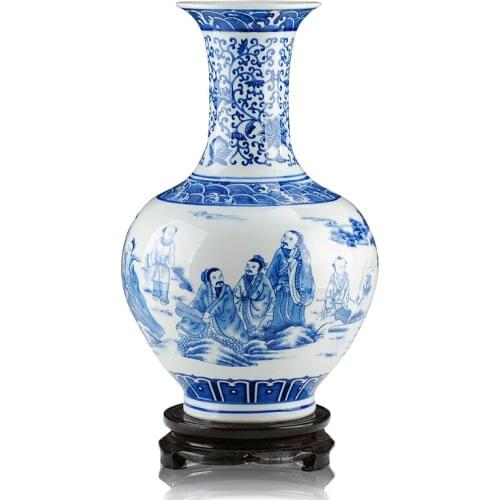 Ceramics blue and white porcelain vase modern fashion home decoration crafts