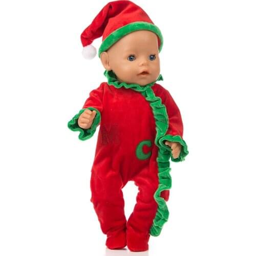Red leisure jumpsuits Doll Clothes Fit For 43cm baby Doll clothes reborn Doll Accessories