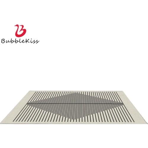 Bubble Kiss Japanese Simple Design Carpet Geometric Striped Carpets Soft Non-slip Carpet Bedroom Decoration Floor Mats Hot Sale