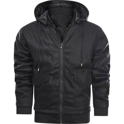 Faux Leather Jacket Men Coats Brand High Quality PU Outerwear Men Business Winter Faux Fur Male Jacket