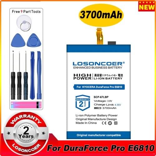 LOSONCOER 3700mAh For KYOCERA DuraForce Pro E6810 E6820 5AAXBT099GEA SCP-67LBP SCP-67LBPS Mobile Phone Battery