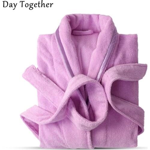 Lovers 100% Cotton Terry Bathrobe Solid Cotton Towel Men and Women Warm Long bath robe Loose hotel Couple Nightwear Robes