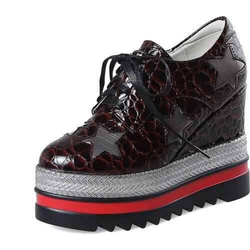 New age season thick bottom round head high with wedges leisure students with waterproof single shoes 183238