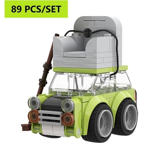 New Creative Mini Green Car Roof With Sofa MOC-51175 Off-Road Vehicle Speed Chumps Bean Building Blocks Bricks Toys Kids Gifts