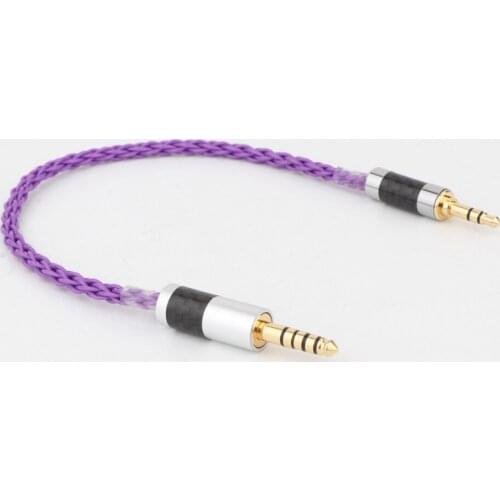 One Pcs10cm 3.5mm Balanced Male to 4.4mm Balanced Male OCC Copper Silver Plated Audio Adapter Cable