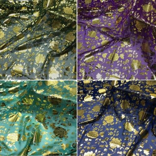 Dancing Dress Decoration Fabric Cosplay Scarf Soft Chiffon Shiny Silky Fabric Bronzing Wedding Costume DIY